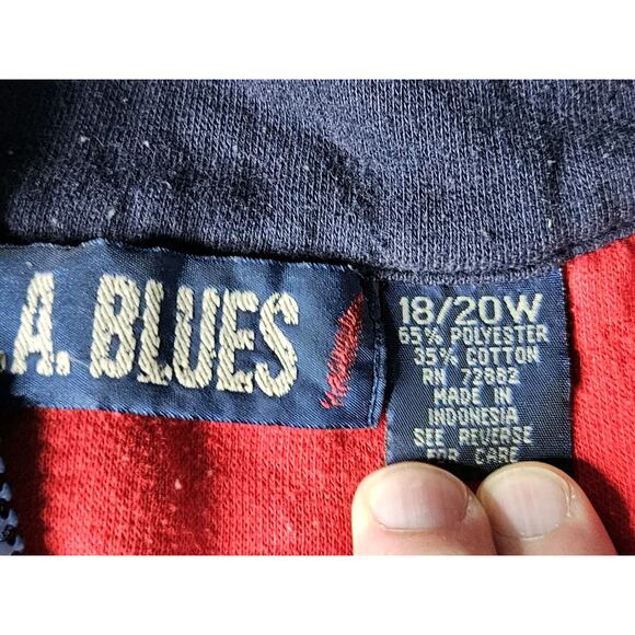 L.A. Blues Jeans Color Block Quarterzip Pullover Sweater 18/20 W Shirt - Picture 2 of 3